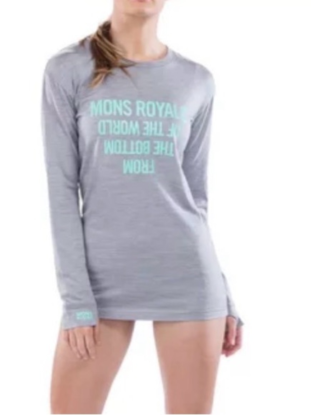 Mons Royale Boyfriend Women's Grey Marl Marion Wool Long-Sleeve Base Layer Top S